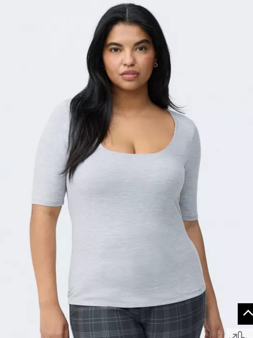 NWT Torrid lightest heather grey Elbow-Length Sleeve Square Neck Top size 5X